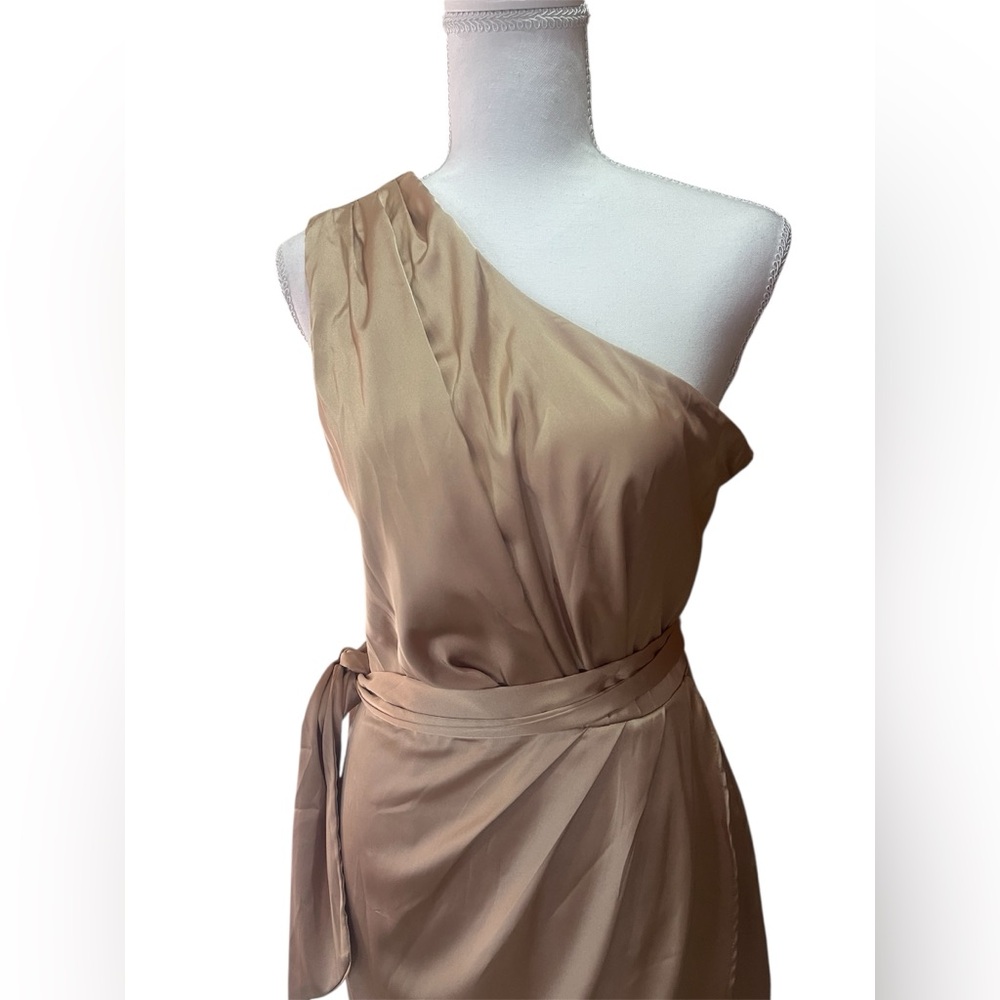BALTIC BORN , Elegant Tan One-Shoulder Dres - Picture 3 of 8